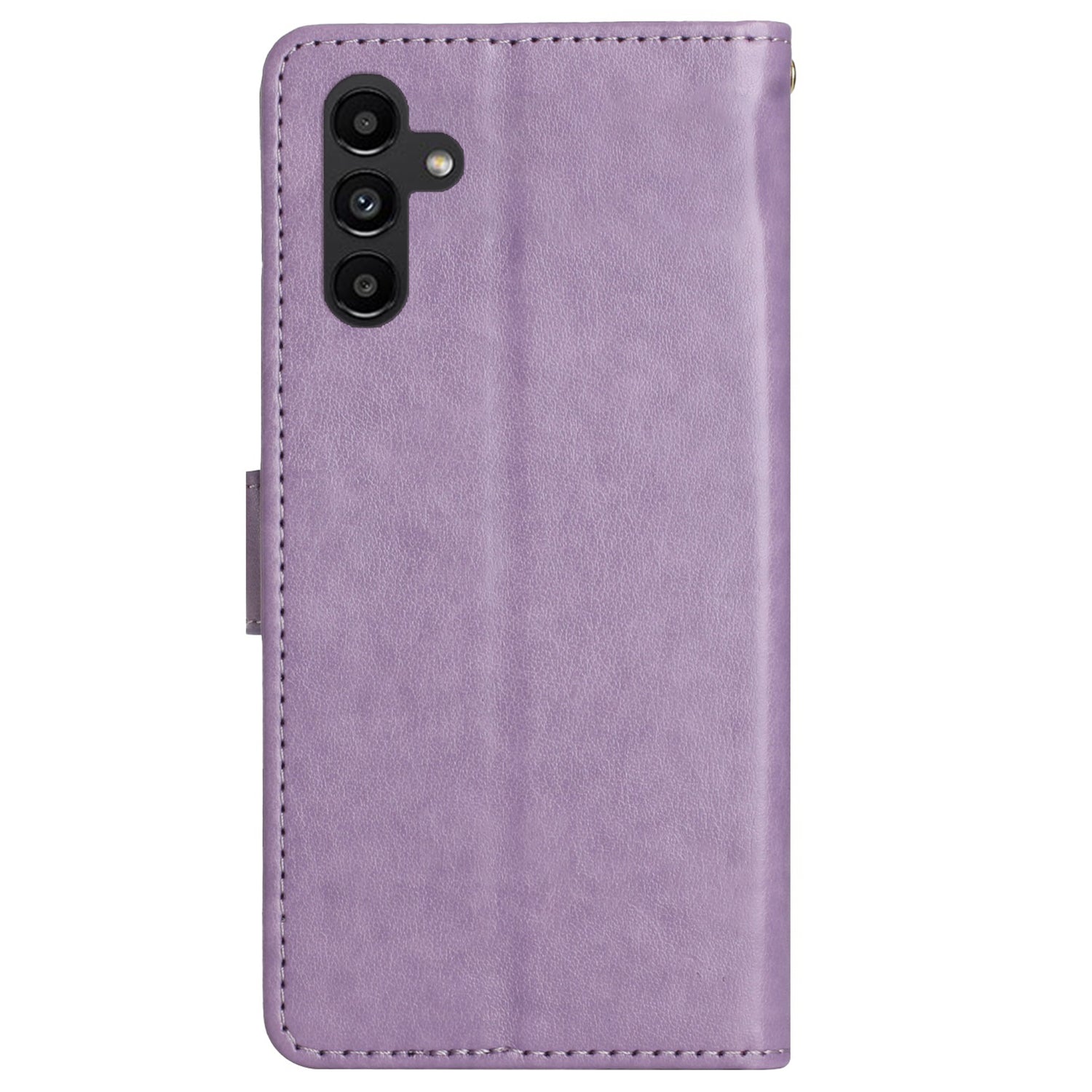 Uniqkart for Samsung Galaxy M14 5G Imprinted Butterflies PU Leather Phone Case Wallet Cover Stand with Strap - Light Purple Uniqkart for Samsung Galaxy M14 5G Imprinted Butterflies PU Leather Phone Case Wallet Cover Stand with Strap - Light Purple